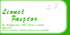 lionel pasztor business card